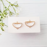 Gold Half Moon Crystal Links, 10 Pieces, Connector 7 - 