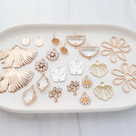 Gold Half Moon Crystal Links, 10 Pieces, Connector 7 - 