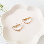 Gold Half Moon Crystal Links, 10 Pieces, Connector 7 - 