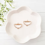 Gold Half Moon Crystal Links, 10 Pieces, Connector 7 - 
