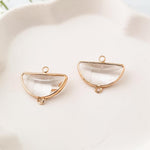 Gold Half Moon Crystal Links, 10 Pieces, Connector 7 - 