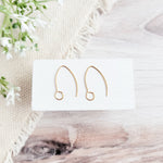 Gold Large Loop V Ear Wires (5mm Surgical Stainless Steel Marquise Hooks), 20 Pieces, Earring Hook 57 - 