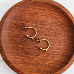 Gold Medium Half Hoop with Perpendicular Loop, 10 Pieces, Hoop 3 - 