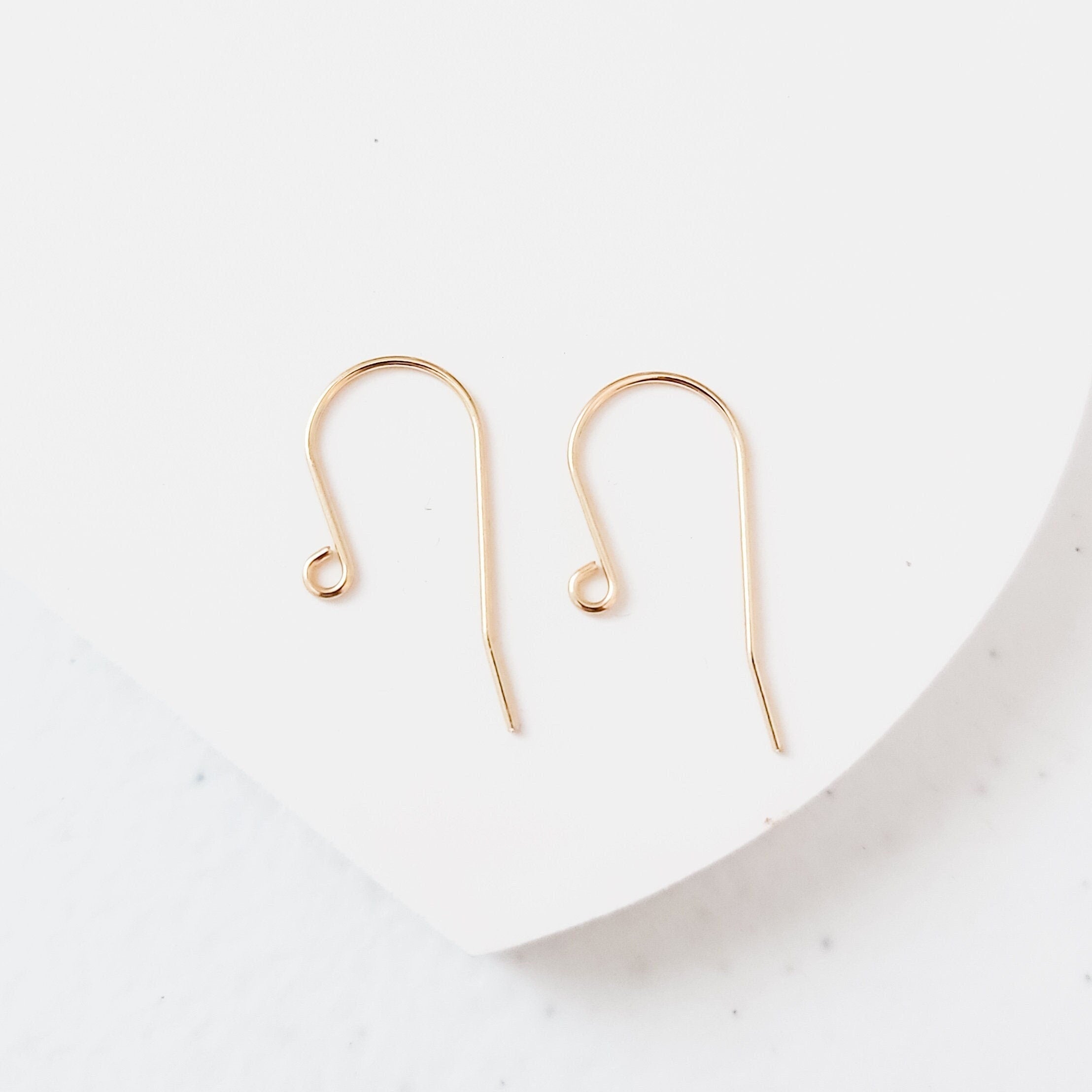 Gold Minimalist Sheperds Stainless Steel Earring Hooks, 20 Pieces - 