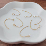 Gold Modern Forward - Facing Stainless Steel Ear Wires, 20 Pieces, Earring Hook 29 - 