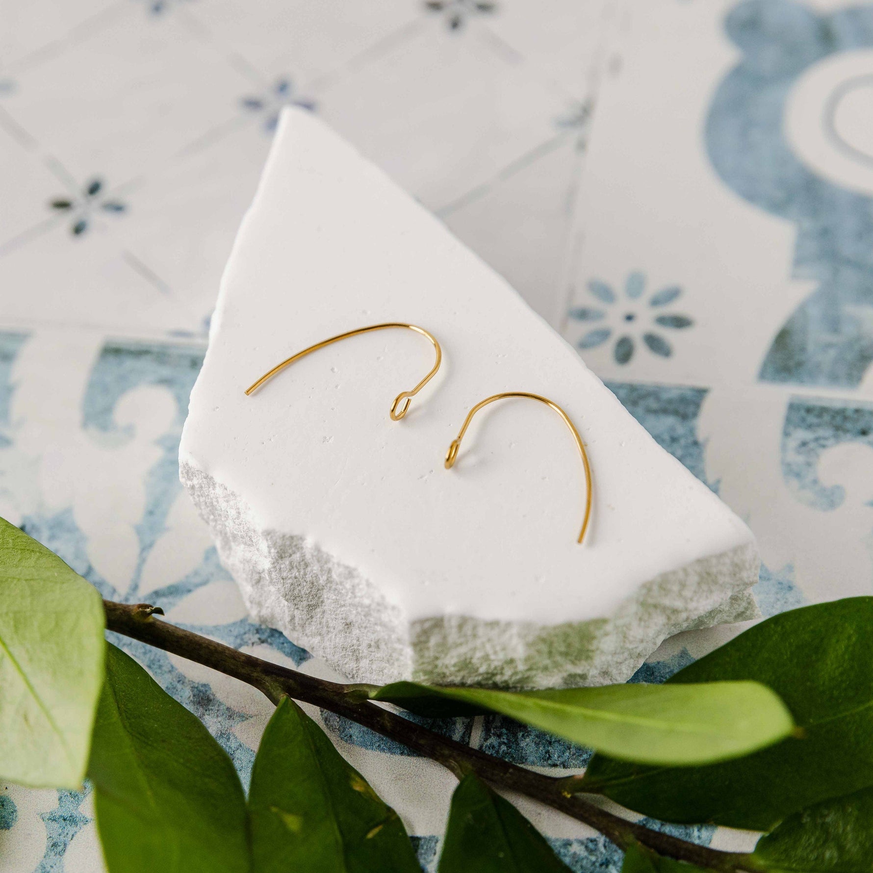 Gold Modern Forward - Facing Stainless Steel Ear Wires, 20 Pieces, Earring Hook 29 - 