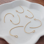 Gold Modern Forward - Facing Stainless Steel Ear Wires, 20 Pieces, Earring Hook 29 - 
