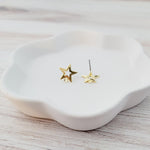 Gold Open Star Stud Earring Findings, 10 Pieces, Stud 96 - 