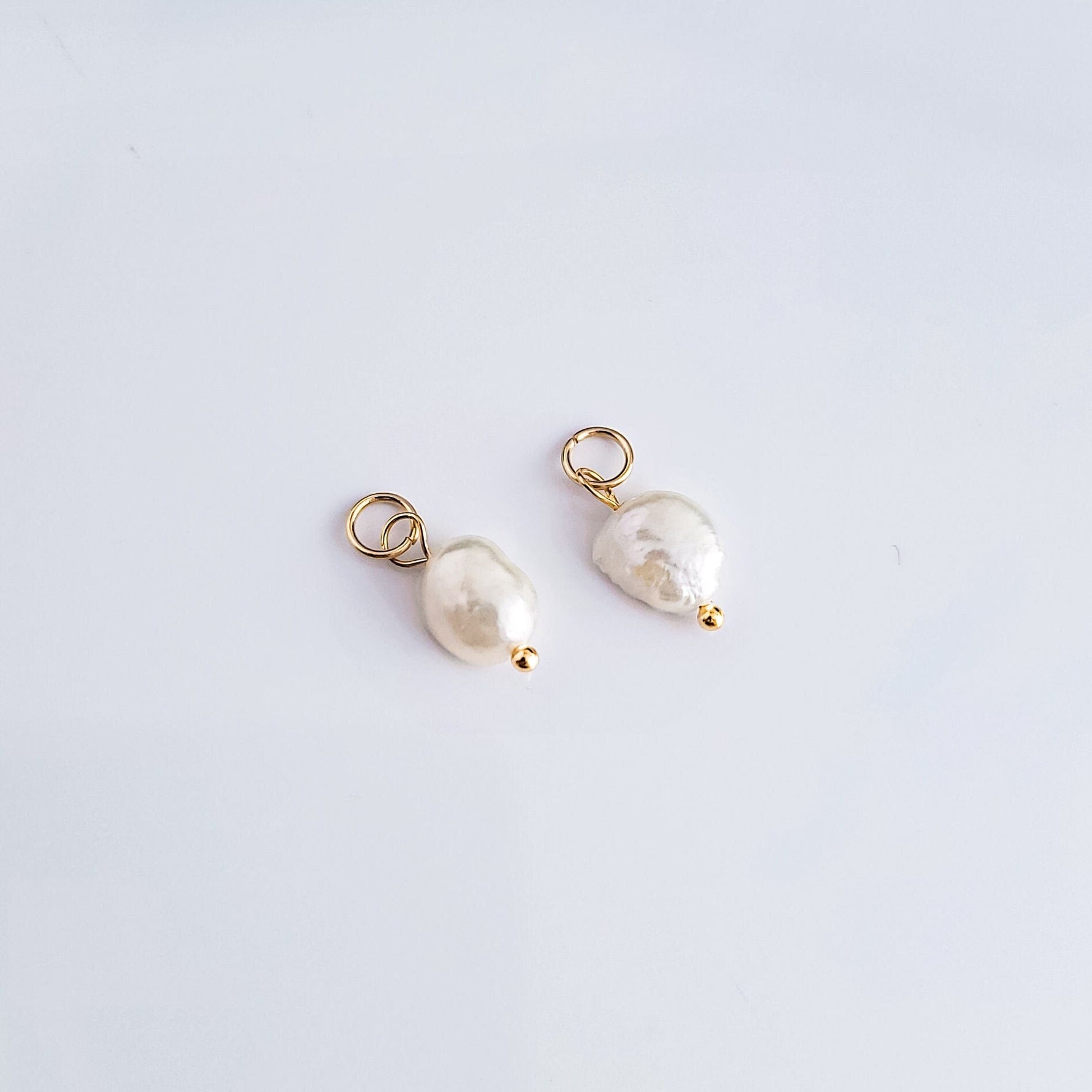 Gold Petite Real Freshwater Pearl Charm, 10 Pieces, Charm 27 - 