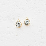 Gold Petite Rhinestone 6mm Circle Charm, 10 Pieces, Charm 29 - 