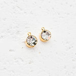 Gold Petite Rhinestone 6mm Circle Charm, 10 Pieces, Charm 29 - 