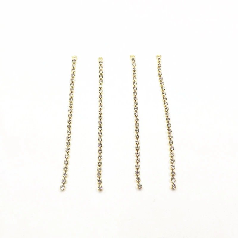 Gold Rhinestone Claw Chain Charms (Single Strand), 10 Pieces, Charm 76 - 