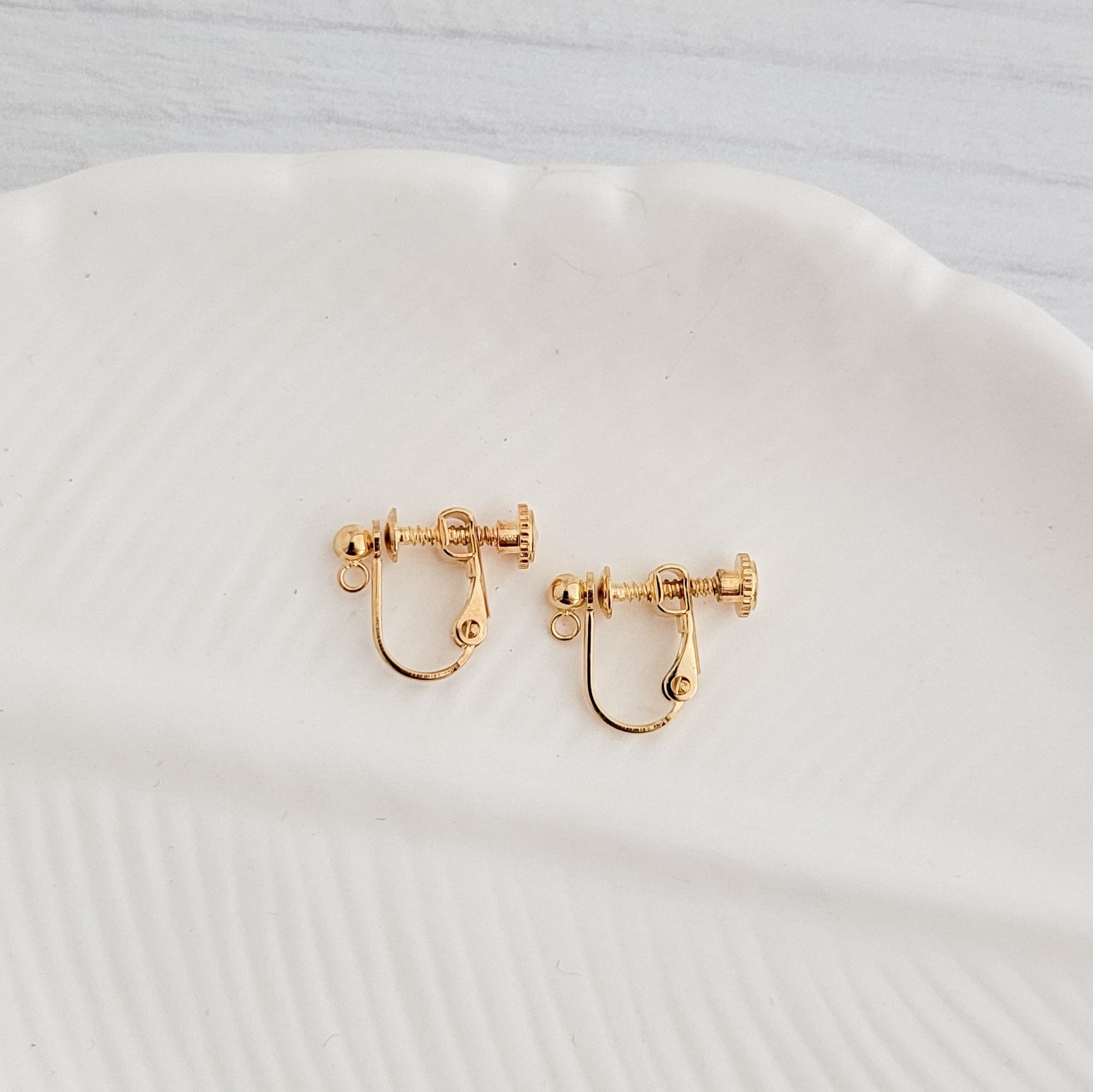 Gold Screw - Back Stainless Steel Clip - Ons, 10 Pieces, Earring Hook 7 - 