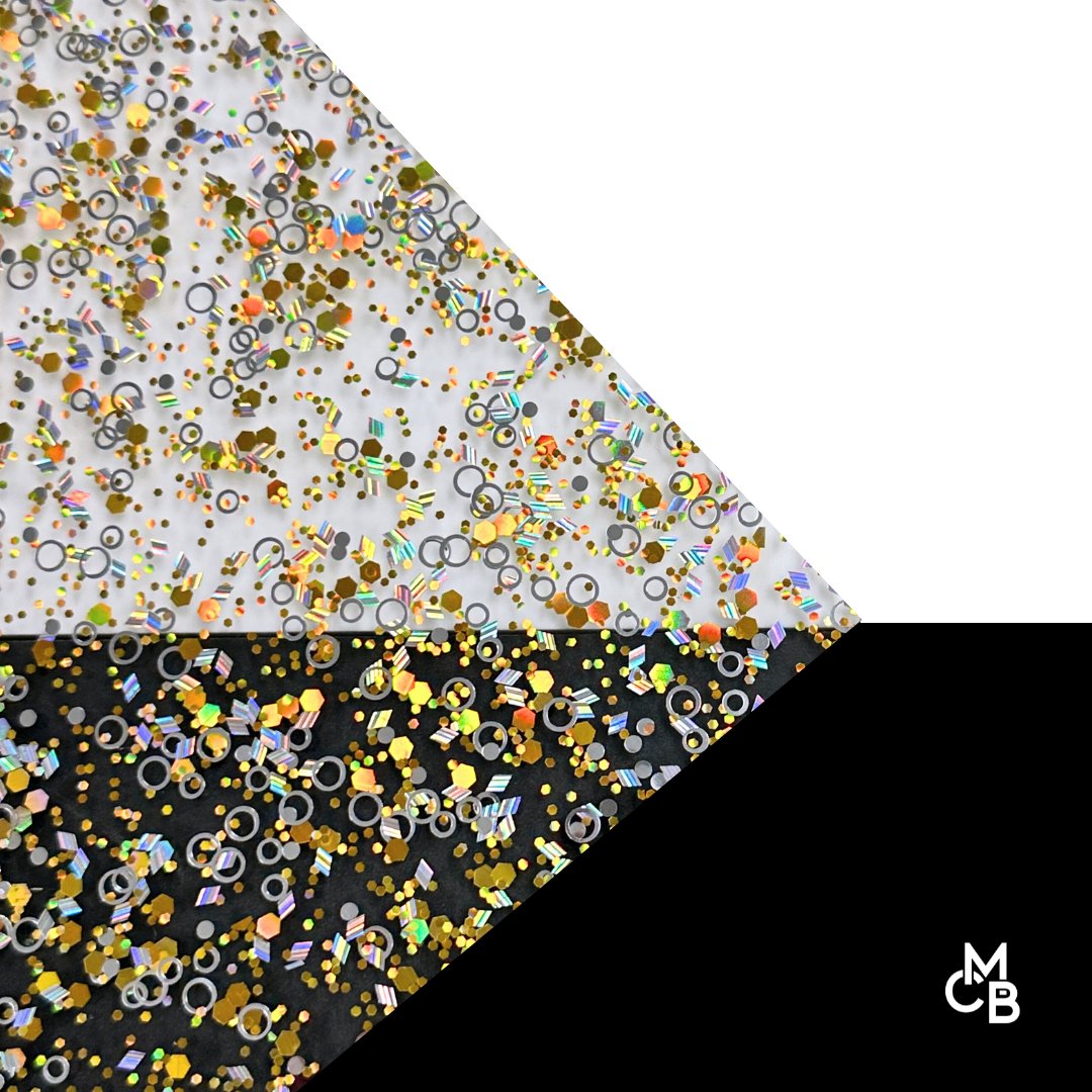 Gold & Silver Spangle Glitter Shapes Cast Acrylic | Glitter Acrylic Sheet | CMB Acrylic
