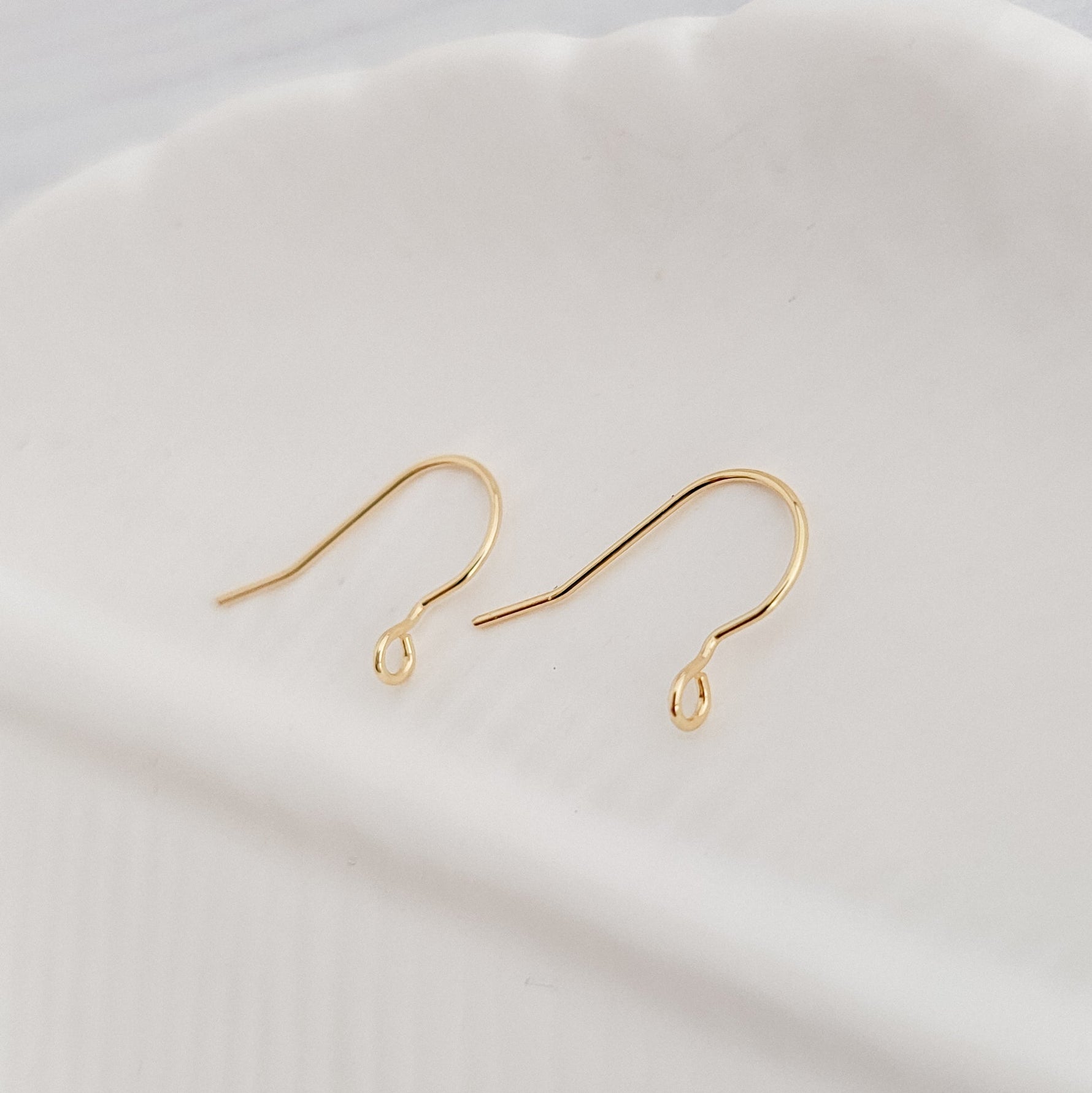 Gold Sleek Forward - Facing Stainless Steel Ear Wires, 20 Pieces, Earring Hook 1 - 