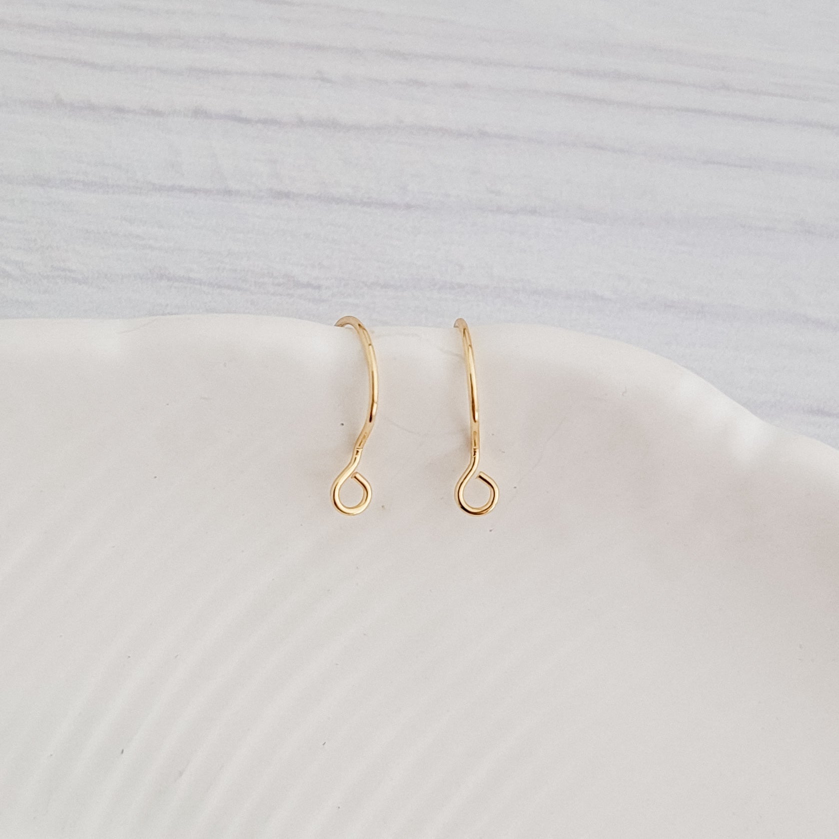Gold Sleek Forward - Facing Stainless Steel Ear Wires, 20 Pieces, Earring Hook 1 - 