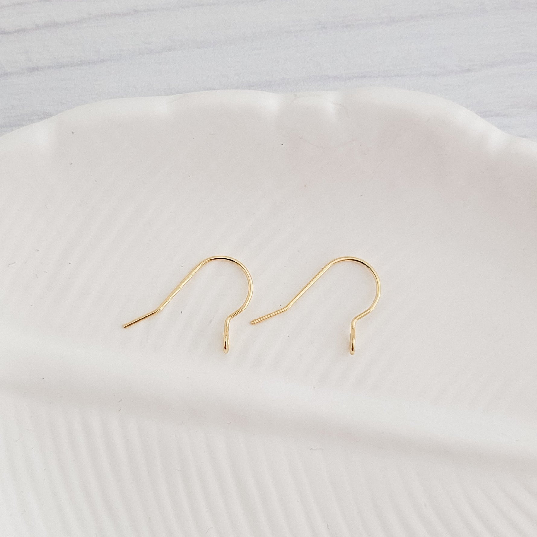 Gold Sleek Forward - Facing Stainless Steel Ear Wires, 20 Pieces, Earring Hook 1 - 