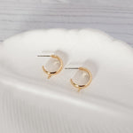 Gold Small Half Hoop with Perpendicular Loop, 10 Pieces, Hoop 7 - 