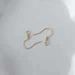 Gold Stainless Ear Wires 2.5mm Hole (Hammered Flat French Style), 20 Pieces, Earring Hook 44 - 
