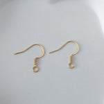 Gold Stainless Ear Wires 2.5mm Hole (Hammered Flat French Style), 20 Pieces, Earring Hook 44 - 
