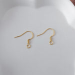 Gold Stainless Ear Wires 2.5mm Hole (Hammered Flat French Style), 20 Pieces, Earring Hook 44 - 