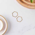 Gold Stainless Steel Hexagon Linking Rings (Smooth), 10 Pieces, Connector 26 - 