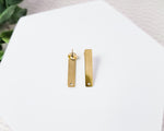 Gold Stainless Steel Long Rectangle Stud Connector, 10 Pieces, Stud 64 - 
