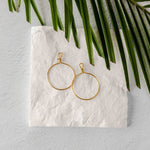 Gold Stainless Steel Round Fringe Hoop, 2 Pieces, Connector 69 - 