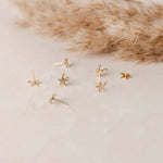 Gold Stainless Steel Star Stud with Loop, 10 Pieces, Stud 90 - 