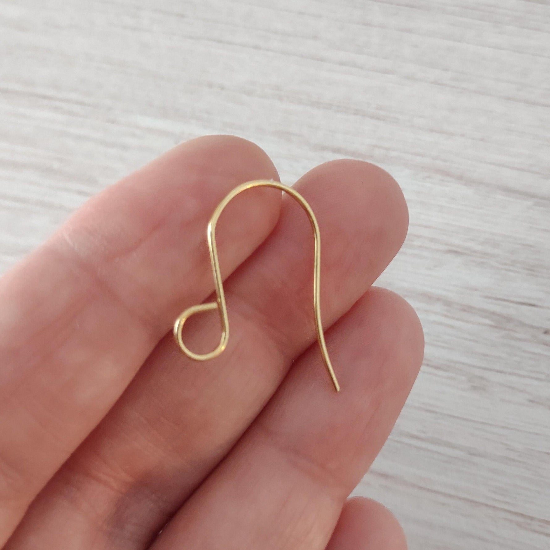 Gold Statement Large Loop Stainless Steel Ear Wires (6mm), 20 Pieces, Earring Hook 11 - 