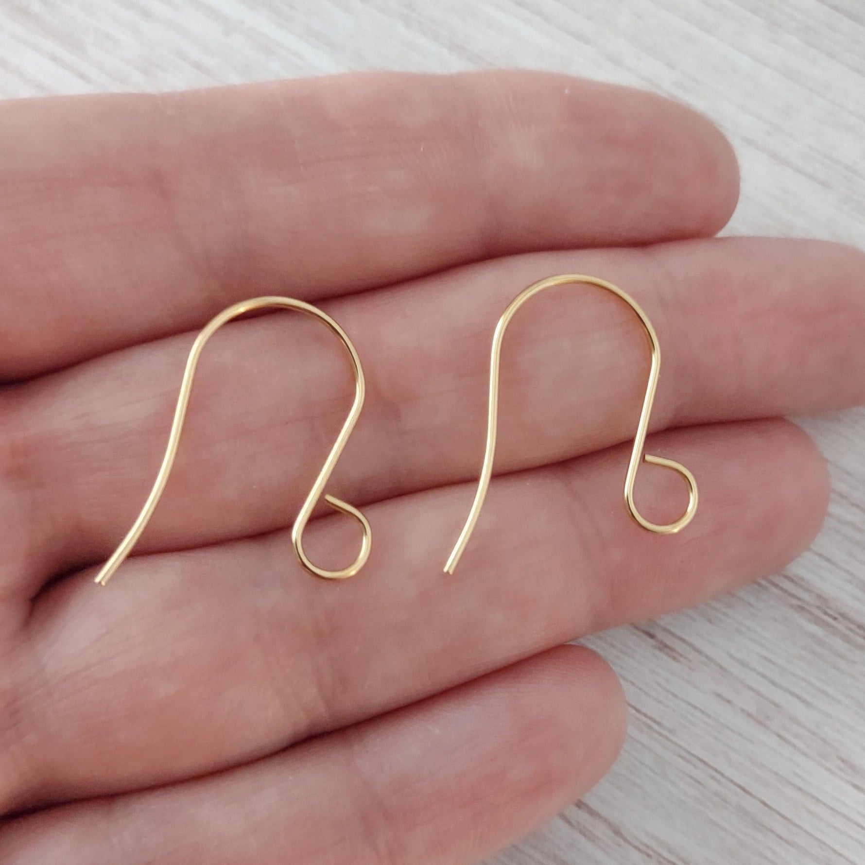 Gold Statement Large Loop Stainless Steel Ear Wires (6mm), 20 Pieces, Earring Hook 11 - 