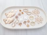 Gold Sunflower 12mm Stud Earring Findings, 10 Pieces, Stud 105 - 