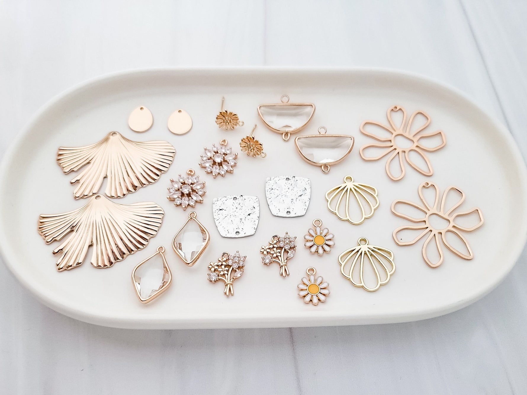 Gold Sunflower 12mm Stud Earring Findings, 10 Pieces, Stud 105 - 