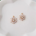 Gold Sunflower Cubic Zirconia Charms, 10 Pieces, Charm 43 - 