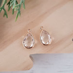 Gold Teardrop Crystal Charms, 10 Pieces, Charm 41 - 