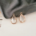 Gold Teardrop Crystal Charms, 10 Pieces, Charm 41 - 