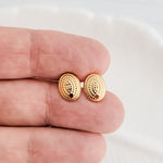 Gold Textured Small Oval Stud Connector, 10 Piece, Stud 3 - 