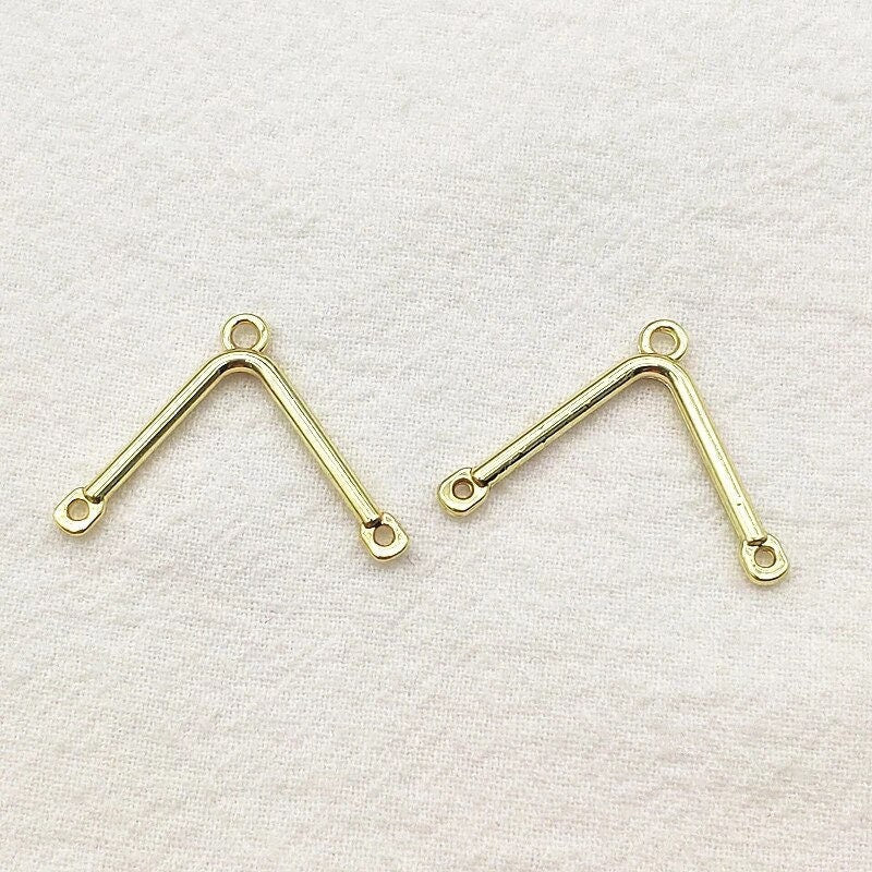 Gold V Shape Connector, 10 Pieces, Connector 41 - 