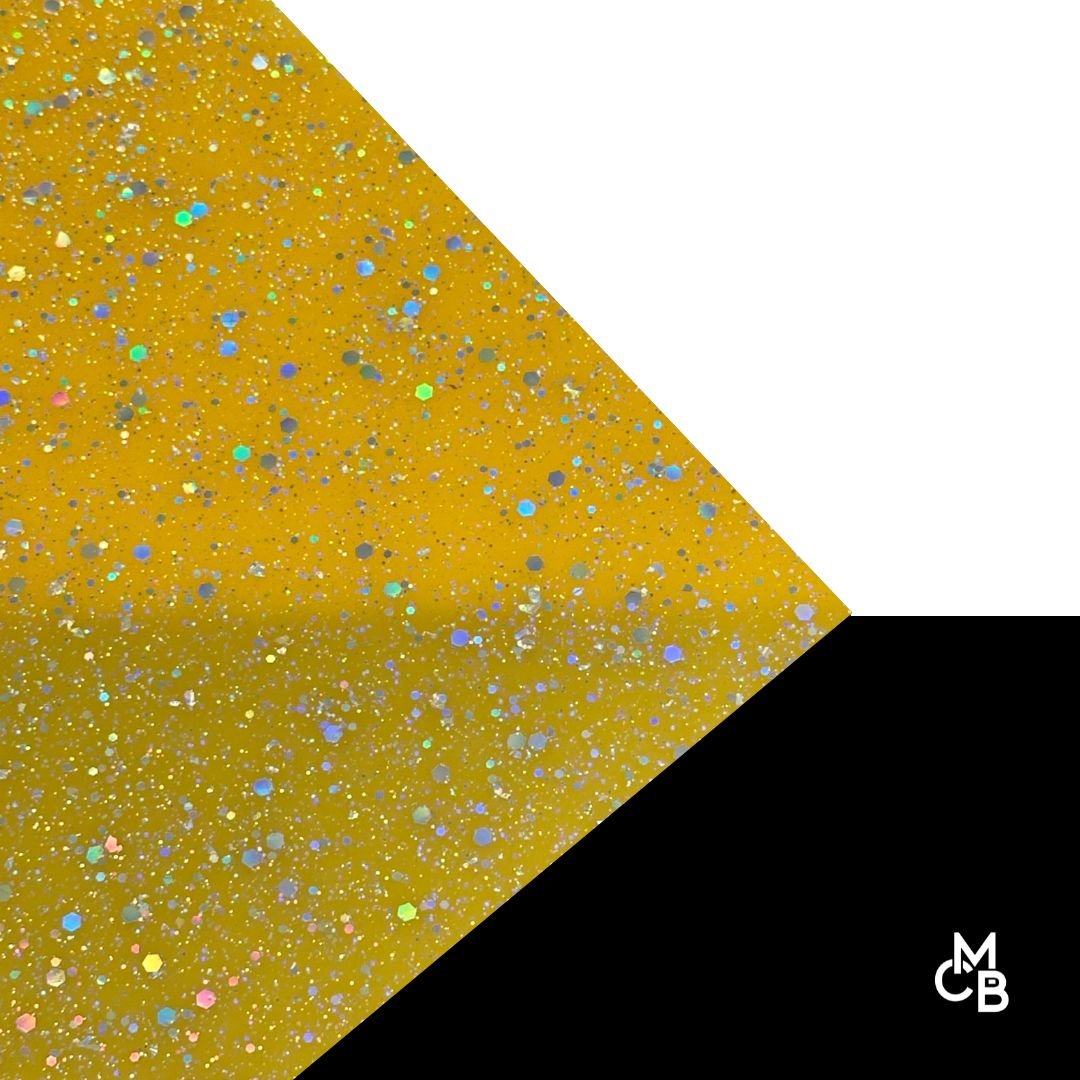 Golden Yellow Diamond Dust Glitter Dots Cast Acrylic | Glitter Acrylic Sheet | CMB Acrylic