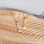 Golf Pendant Necklace (Silver or Gold), 1 Total, Metal Blank 112 - 