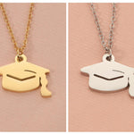 Graduation Cap Pendant Necklace (Silver or Gold), 1 Total, Metal Blank 61 - 