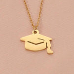 Graduation Cap Pendant Necklace (Silver or Gold), 1 Total, Metal Blank 61 - 