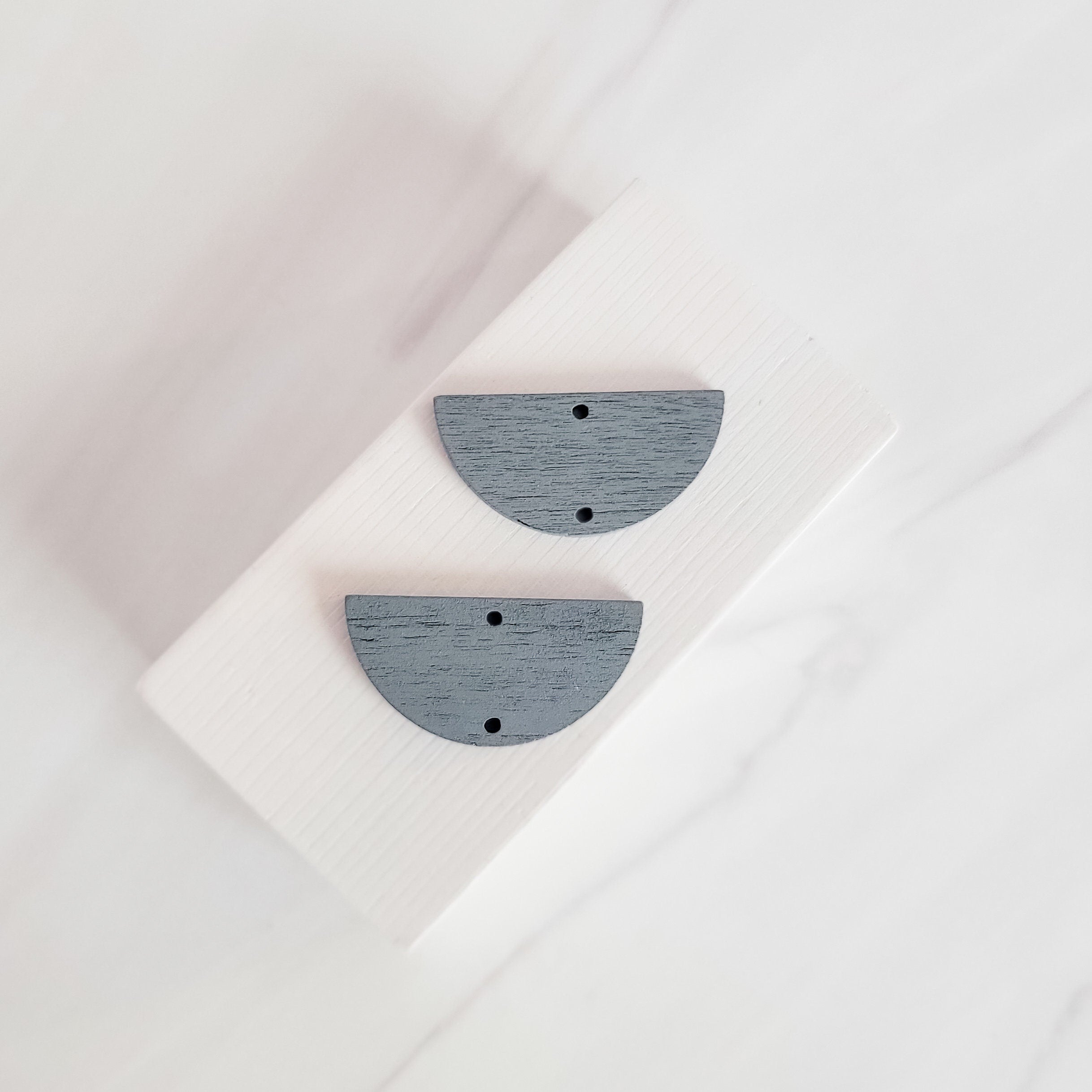 Gray Wooden Semicircle Connectors, 10 Pieces, Wood 43 - 