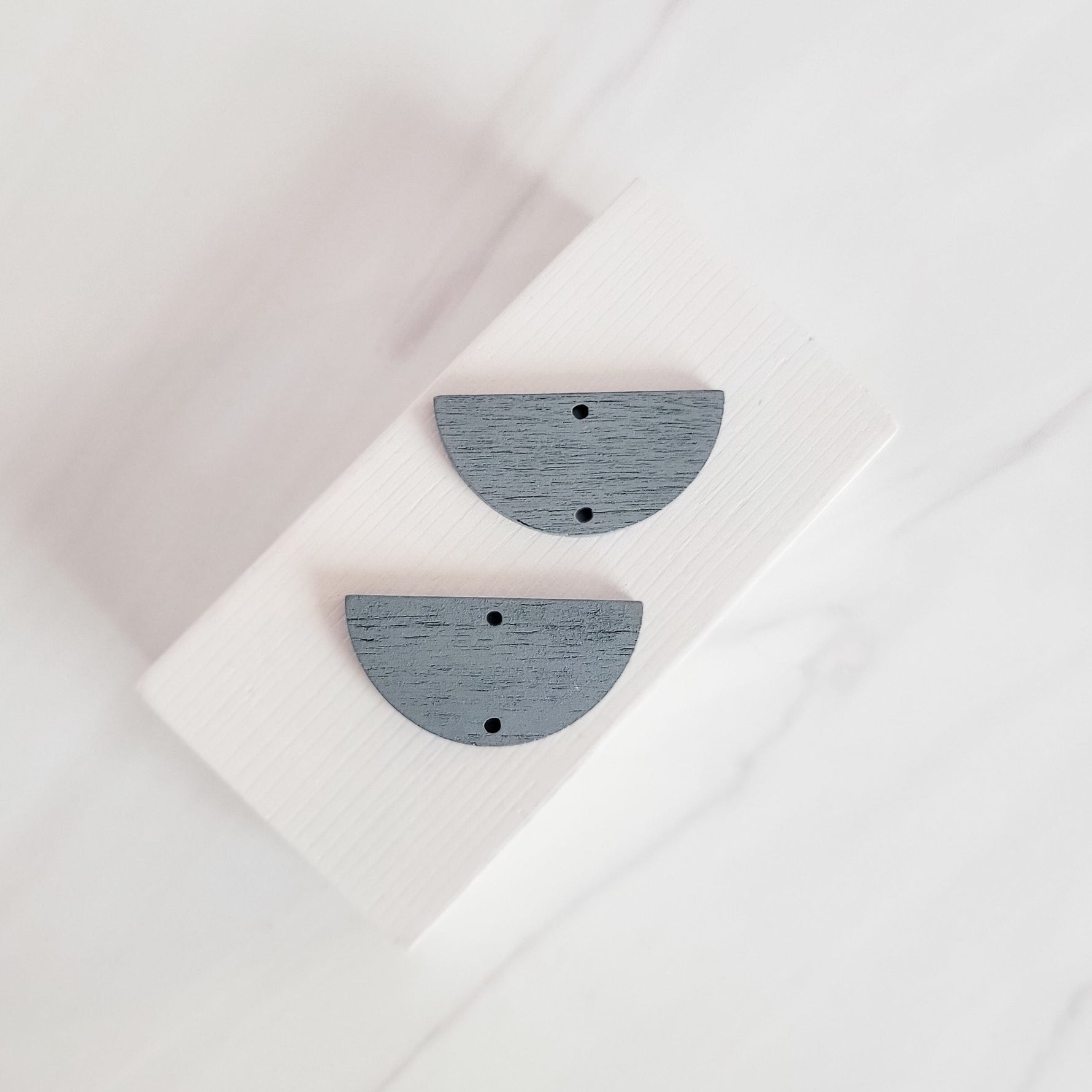 Gray Wooden Semicircle Connectors, 10 Pieces, Wood 43 - 