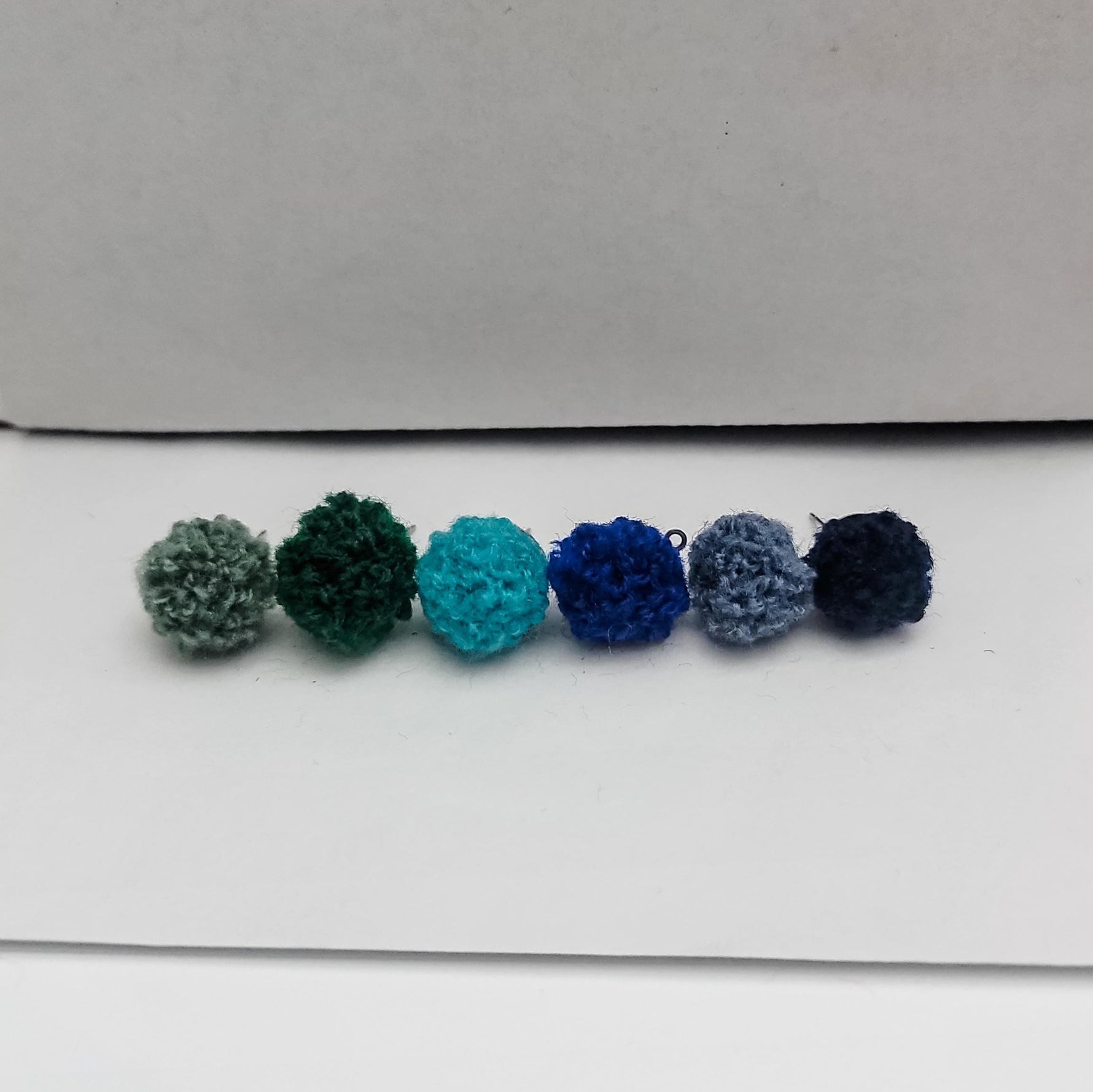 Green & Blue Woven 12mm Stud Topper (Choice of Color), 3 Pairs, Stud 123 - 128 - 