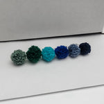 Green & Blue Woven 12mm Stud Topper (Choice of Color), 3 Pairs, Stud 123 - 128 - 