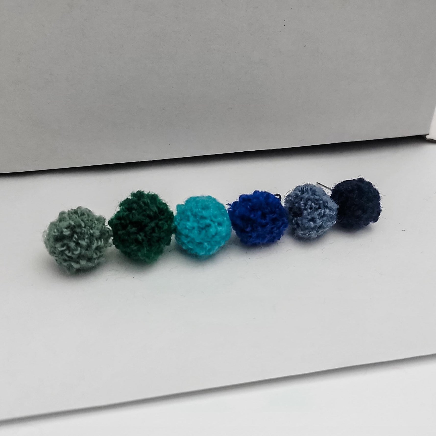 Green & Blue Woven 12mm Stud Topper (Choice of Color), 3 Pairs, Stud 123 - 128 - 