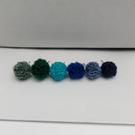 Green & Blue Woven 12mm Stud Topper (Choice of Color), 3 Pairs, Stud 123 - 128 - 