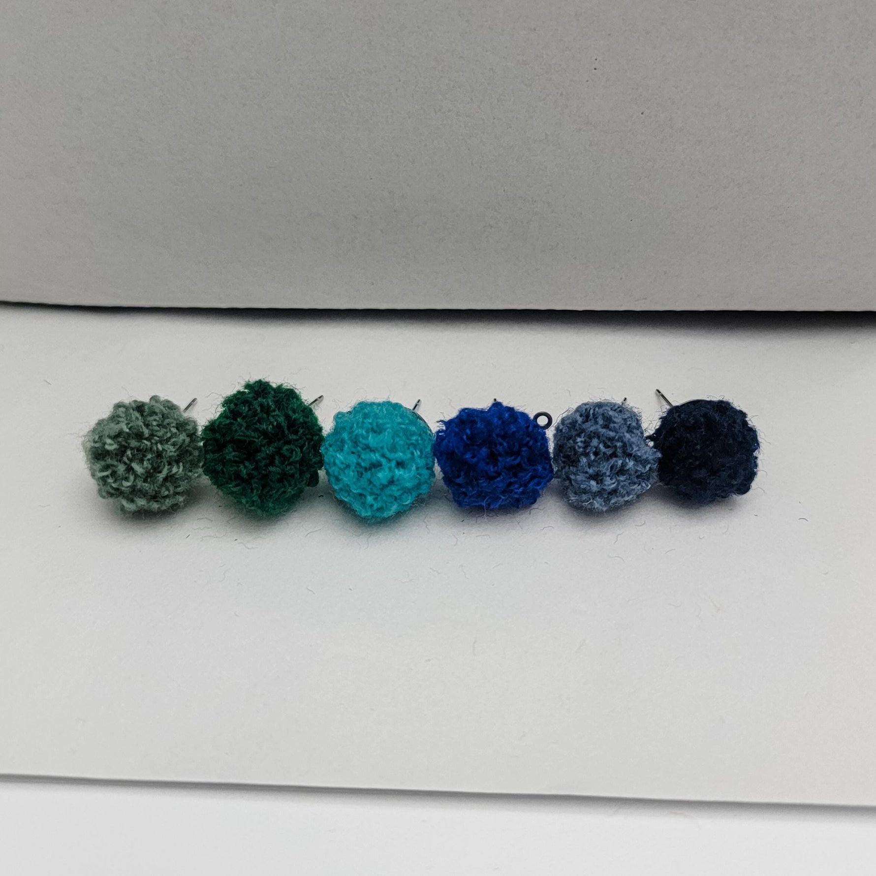 Green & Blue Woven 12mm Stud Topper (Choice of Color), 3 Pairs, Stud 123 - 128 - 