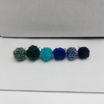 Green & Blue Woven 12mm Stud Topper (Choice of Color), 3 Pairs, Stud 123 - 128 - 